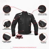 Blackwing Mens Textile Motorcycle Jacket - Black