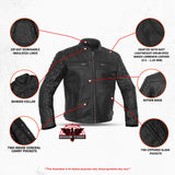 Men's Lightweight Drum Dyed Naked Lambskin Crossover Scooter - Black