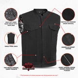 Men's Modern Utility Style Canvas Vest