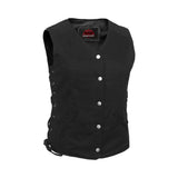 Women's Denim Longer Body ¾ Vest - Side Laces