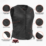 Clara Women's leather motorcycle vest