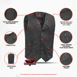 Men's Plain Side Economy Vest - Black