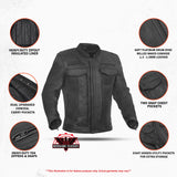 Men's Black Utility Style Motorcycle Jacket