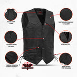 Men's Side Lace Economy Vest - Black