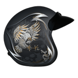 DOT Approved Daytona Cruiser Open Face Motorcycle Helmet - Men, Women & Youth - With Visor & Graphics - W/ Wild Soul