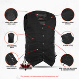 Men's Ten Pocket Denim Utility Vest - TALL