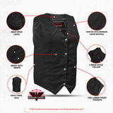 Women's Denim Classic Plain Sides Vest