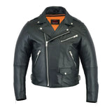 Men's Modern Full Cut Beltless Biker Jacket - Black