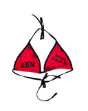 Women's Pink & Black Bikini Top (Removable Pads)