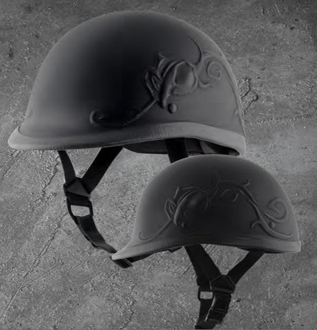 BADASS Rose Tattoo Smallest DOT Certified Motorcycle Helmet