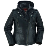 Rush Charm Women's Premium Cowhide Moto Jacket