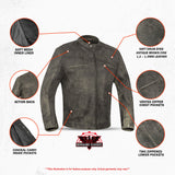 Men's Antique Brown Motorcycle Cruiser Jacket