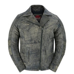 Shen Antique Brown Women's Leather Motorcycle Jacket