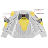 Men's Textile Scooter Style Jacket w/ Reflective Skulls