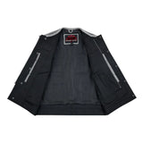 Men's Distressed Gray Cowhide Leather Motorcycle Vest