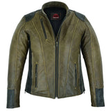 Spirit Rider Women's Vintage Brown Leather Motorcycle Jacket