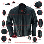 AM Knucklehead Premium Black Men's Leather Motorcycle Jacket