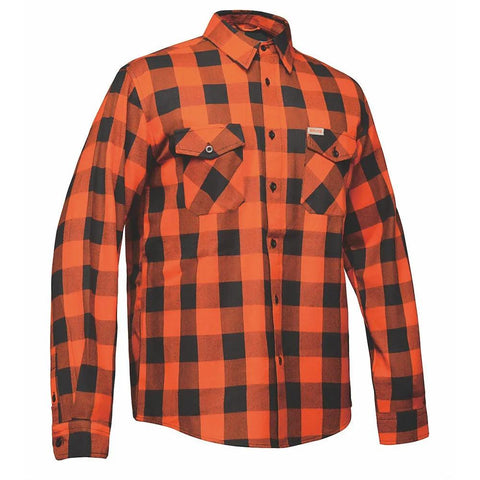 TW205.16 - Mens Black and Orange Flannel Shirt
