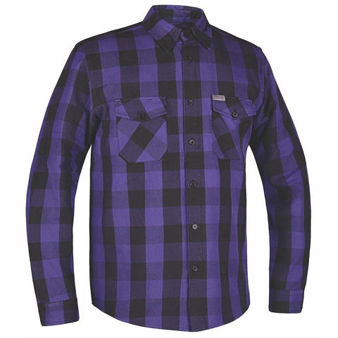 MENS BLACK AND PURPLE  Regular FLANNEL SHIRT