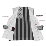 Men's Honor Ride Black Leather Motorcycle Vest with Red Stitching
