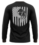 Men's Long Sleeve T-Shirt with American Eagle & Flag Print