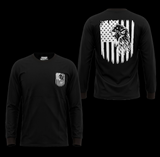 Men's Long Sleeve T-Shirt with American Eagle & Flag Print