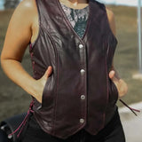 Lilly - Women's Motorcycle Leather Vest