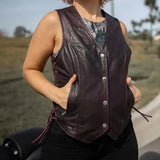 Lilly - Women's Motorcycle Leather Vest