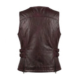 Betty - Women's Purple Lambskin Leather Motorcycle Vest