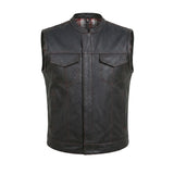 Badlands - Men's Club Style Leather Motorcycle Vest