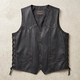 Bronco - Men's Premium Leather Motorcycle Vest