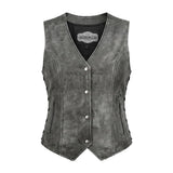 Bessie - Women's lambskin Leather Motorcycle Vest