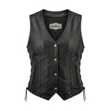 Beth - Women's Premium Lambskin Leather Motorcycle Vest