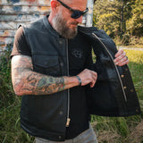 Clubman - Men's SOA Club Style leather Motorcycle Vest