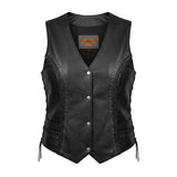 Cowgirl - Women's Studded Leather Motorcycle Vest