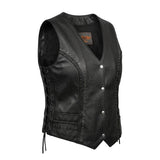Cowgirl - Women's Studded Leather Motorcycle Vest