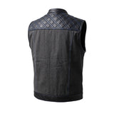 Cobalt - Men's Leather/Denim Club Style Motorcycle Vest
