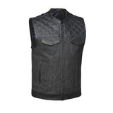 Cobalt - Men's Leather/Denim Club Style Motorcycle Vest