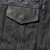 Cobalt - Men's Leather/Denim Club Style Motorcycle Vest
