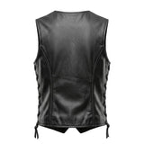 Mae - Women's Zippered Leather Motorcycle Vest
