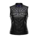 Mauve - Women's SOA Club Style leather Motorcycle Vest