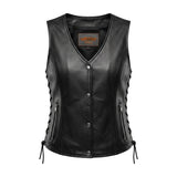Mesa - Women's Naked Goatskin Leather Motorcycle Vest