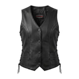 Sierra - Women's Premium Leather Motorcycle Vest