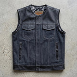 Lawless – Men’s Denim and Leather Club Vest