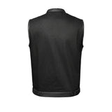 Nightrider - Men's Club Style Denim/Leather Motorcycle Vest