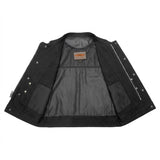 Nightrider - Men's Club Style Denim/Leather Motorcycle Vest