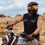 Nightrider - Men's Club Style Denim/Leather Motorcycle Vest
