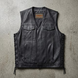 Red river - Men's Premium Leather Motorcycle Vest