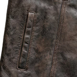 Spearfish - Men's Club Style Leather Motorcycle Vest (Brown)