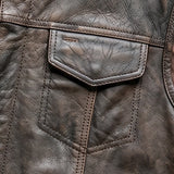 Spearfish - Men's Club Style Leather Motorcycle Vest (Brown)